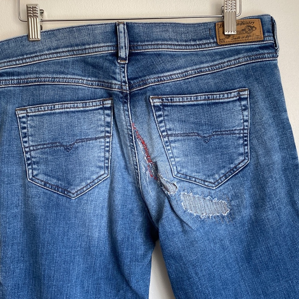 👖Diesel distressed/ patched jeans. Relaxed skinny low waist size 29 - Picture 9 of 16
